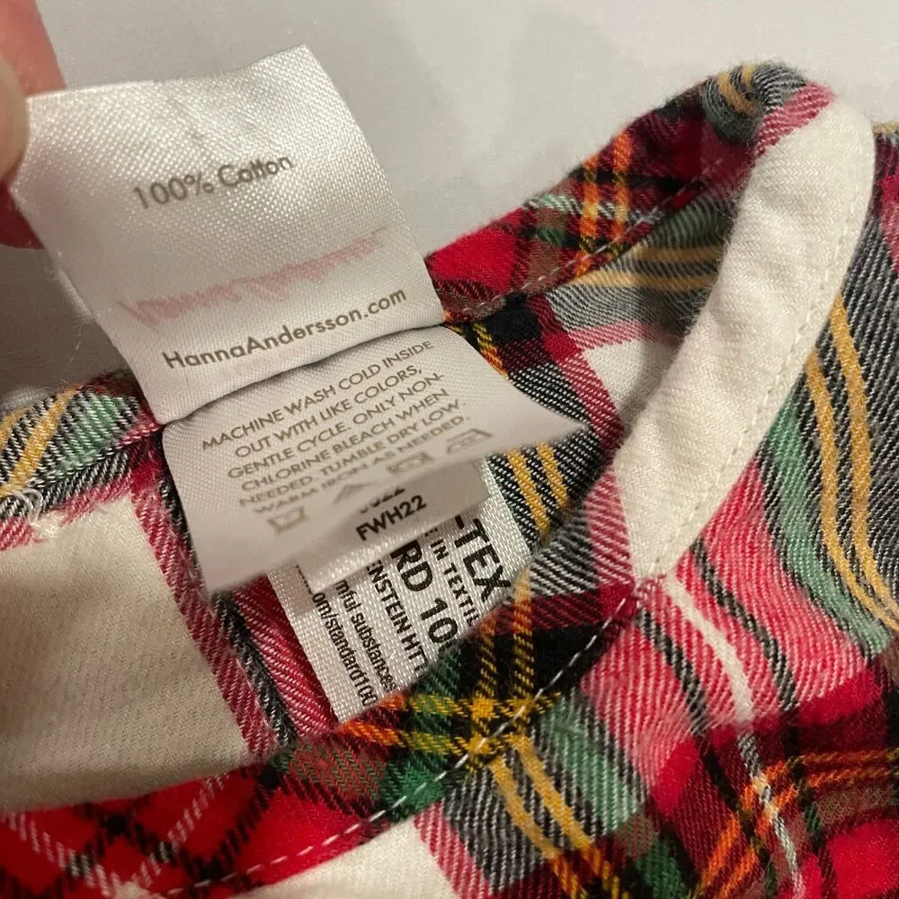 ~ Hanna Andersson 4 Plaid Flannel Top Long Sleeves Soft Red Green Black Shirt